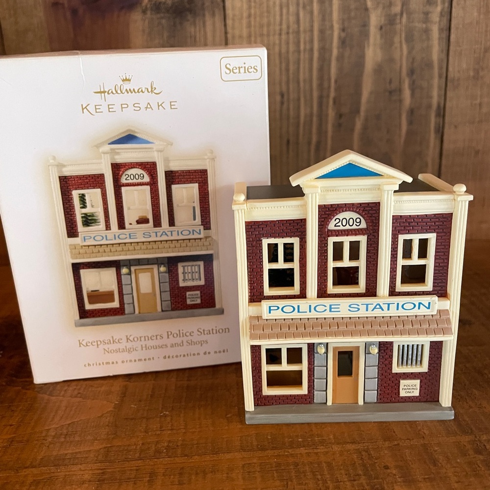 2009 Hallmark Keepsake Police Station Ornament  - Red and Cream